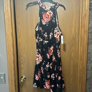 NO Boundaries Floral Halter Dress, Fit & Flare